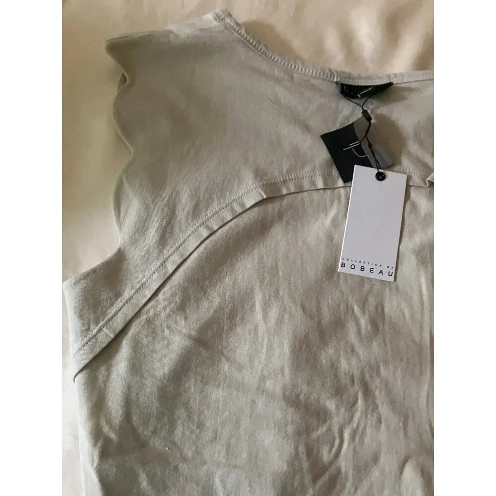 Bobeau Collection 100% Cotton Beige Blouse Top Sleeveless Size M - Picture 13 of 14